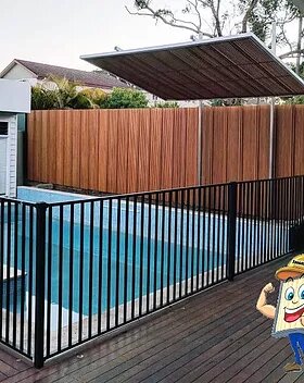 Flat top pool fence